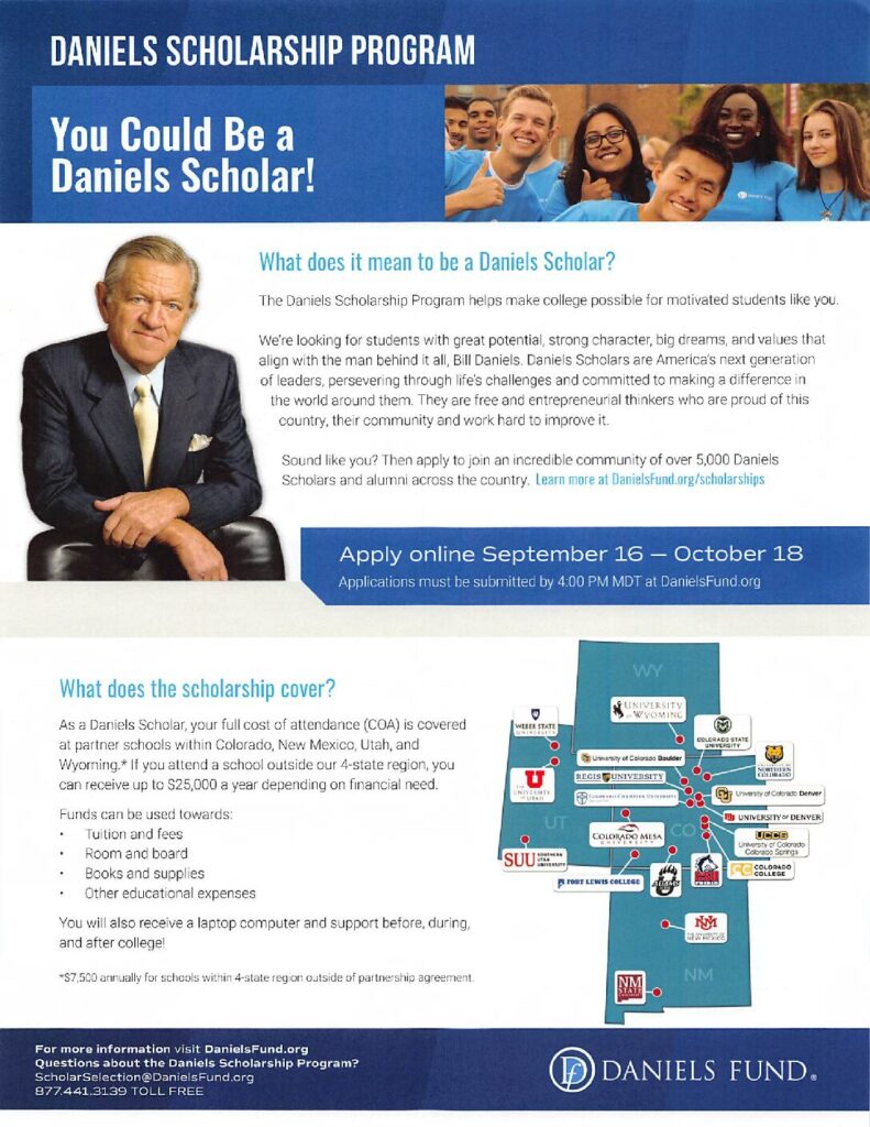 Daniels Scholarship Flyer English