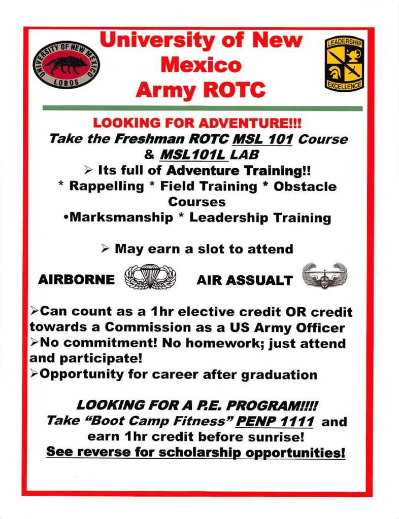 UNM Army ROTC FLYER